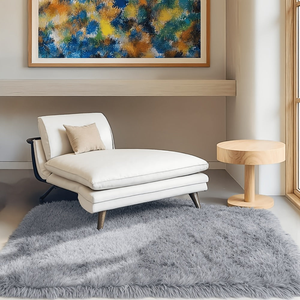 Plush Shaggy Area Rug 1.6 Inch Thick Non-Slip Machine Washable Polyester Carpet - Tie-Dye & Solid Color Fluffy Rectangle Rug for Living Room, Bedroom & Study | Silicone Grip Backing | 4 Sizes Available