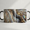 Agate Golden Vein Coffee Mug 11 Oz ¨C Luxury Marble Pattern Ceramic Cup for Home & Office ¨C Elegant Gift for Birthday, Mother's Day & Christmas ¨C Black, White & Pink