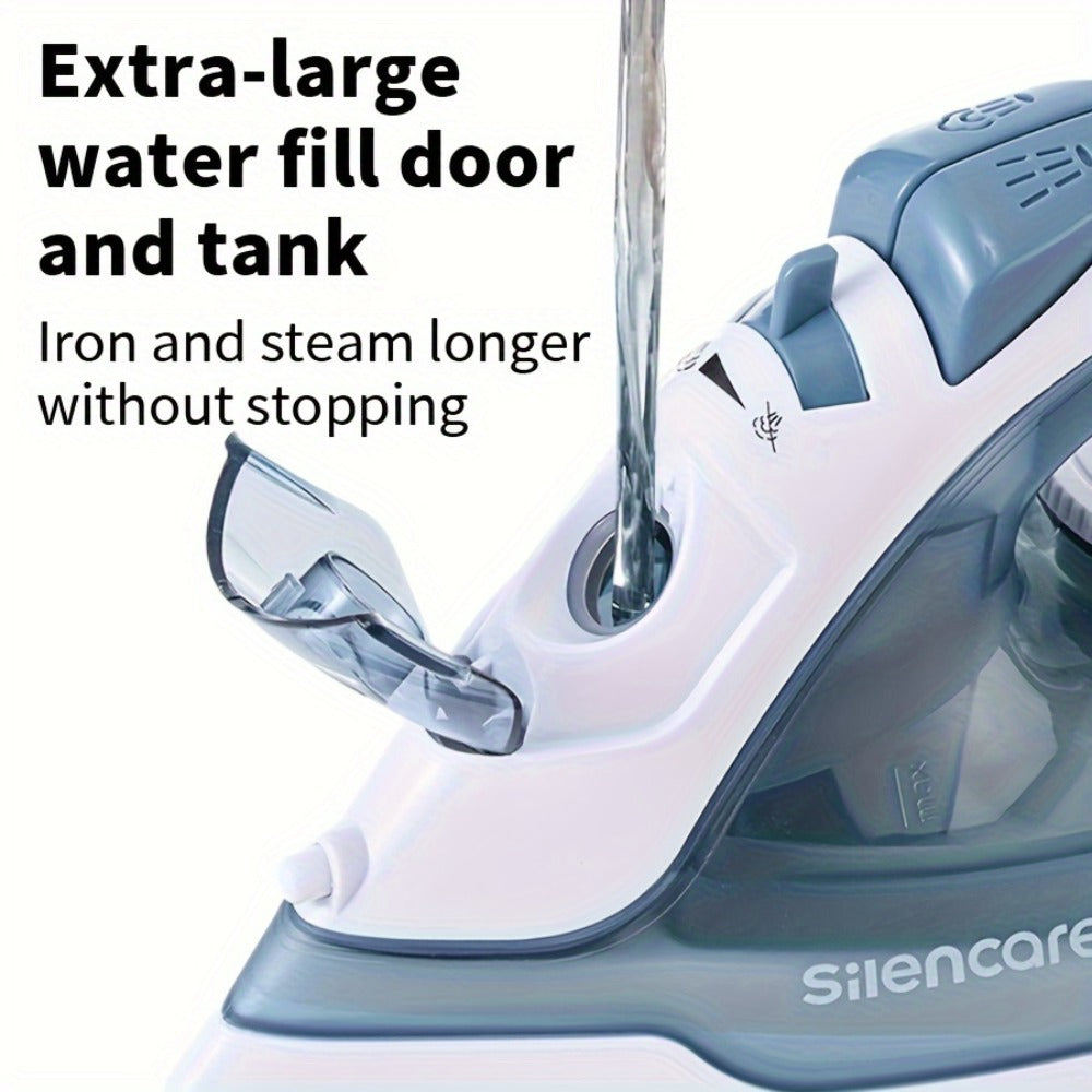 Clothes Steamer Non-Stick Soleplate Adjustable Thermostat Overheat Safety Protection 120V Portable Travel Steam Iron for Garment Wrinkle Removal Home Office Purple Grey