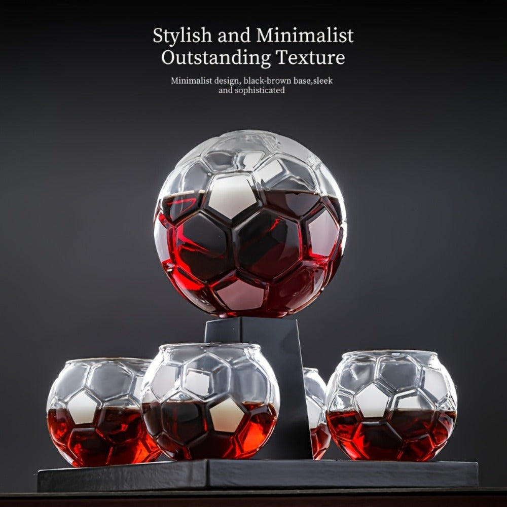 Football Shaped Whiskey Decanter Set with 4 Cups 30oz - Unique Birthday Gift for Men, Dad Gift, Valentine's Day Gift, Home Bar Decor, Christmas Gift