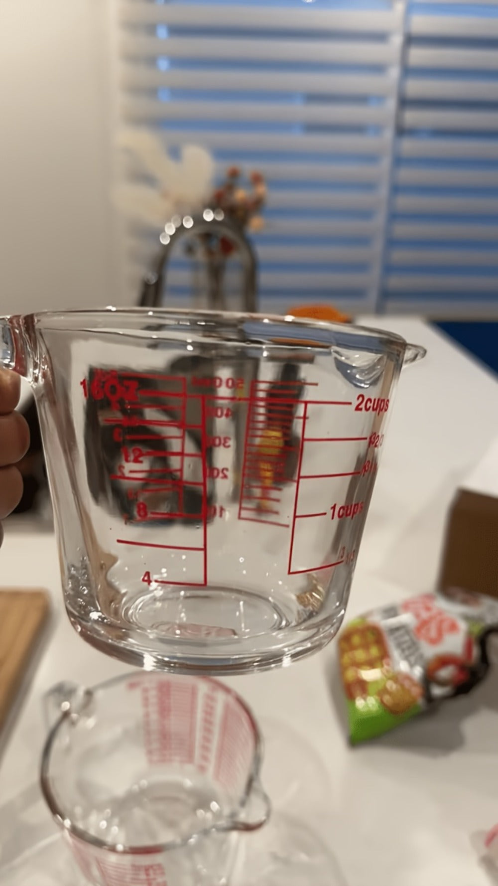 Glass Measuring Cup Heat Resistant Large Capacity with Handle 16.9 oz 33.8 oz Reusable Kitchen Baking Liquid Measuring Cup Set with Measuring Spoons