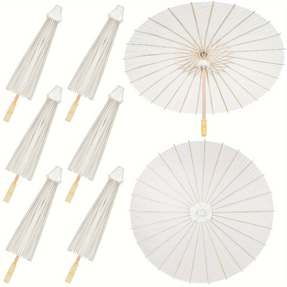 Paper Parasols 24 Pack 33 Inch - Decorative Paper Umbrellas for Party Photobooth Props, Wedding Decorations, Bridal Shower, Traditional Chinese Japanese Style with Wooden Handle