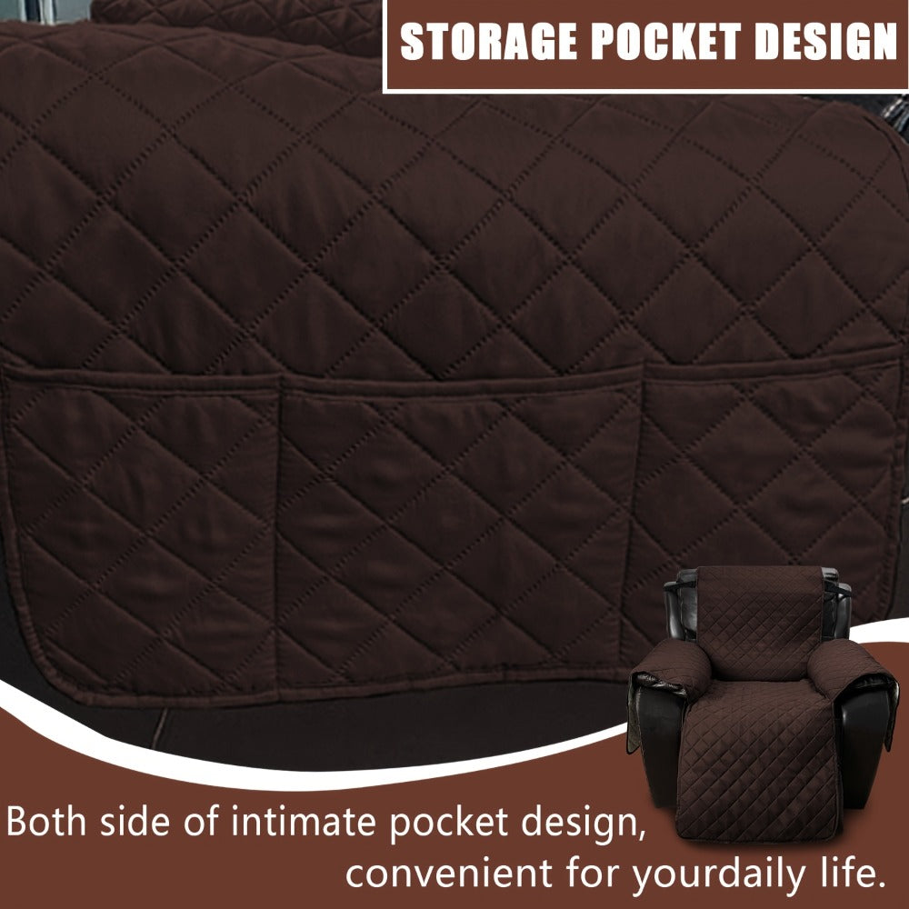 Non-Slip Recliner Chair Cover Sofa Slipcover with Elastic Straps Washable Pet Furniture Protector Indoor Outdoor 8 Colors
