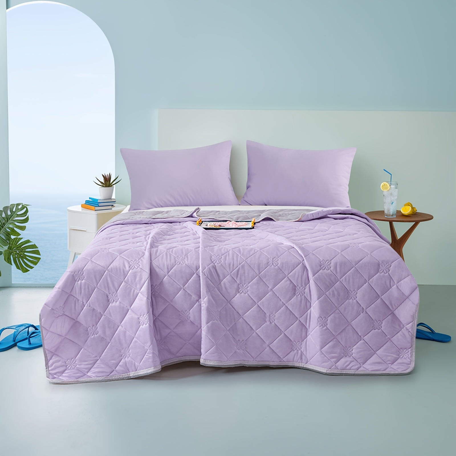 Ultrasonic Embossed Cooling Blanket ¨C 100% Polyester Summer Throw, Breathable Lightweight for Hot Sleepers, Machine Washable, 6 Colors