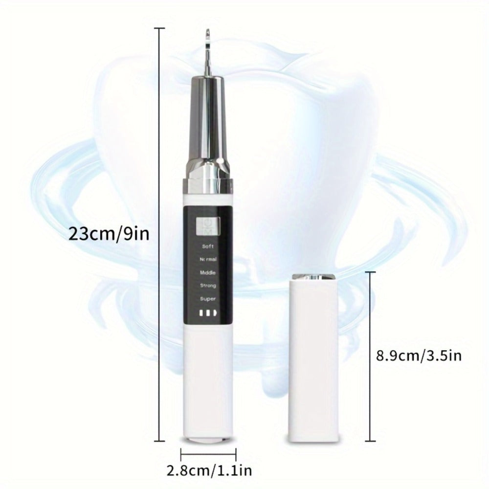 Electric Teeth Cleaner Kit with 2 LED Lights & Mirror ¨C 5 Adjustable Modes, 2 Replaceable Heads, Type-C Rechargeable Dental Plaque Remover & Tartar Scraper for Home Teeth Cleaning