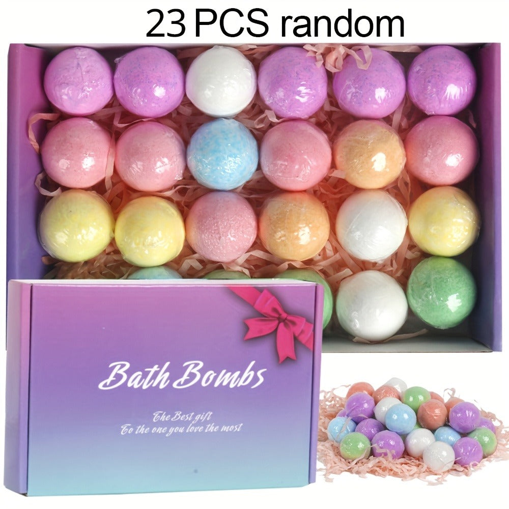 Bath Bombs Gift Set 23pcs Handmade Bubble Bath Fizzes with Essential Oils for Women Wife Girlfriend Birthday Christmas Valentine Anniversary