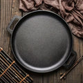 Cast Iron Skillet Non-Stick Pan for Pizza BBQ Pancakes - Heavy Duty Pre-Seasoned Cast Iron Pan Compatible with Gas Electric Induction Stovetops Oven Campfire - Home Kitchen Outdoor Cooking