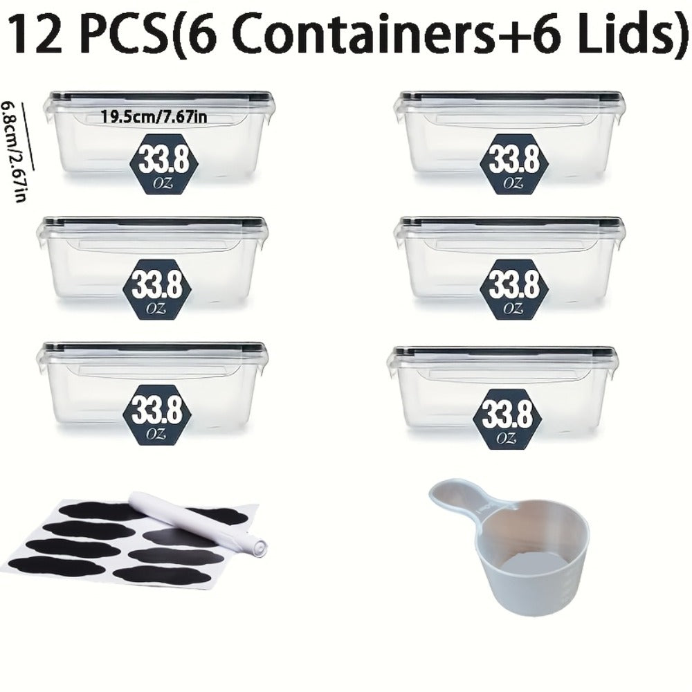 Food Storage Containers Set BPA-Free Airtight ¨C Meal Prep Containers with Easy-Snap Lids Labels & Marker 24 48pcs Pantry Kitchen Organizer
