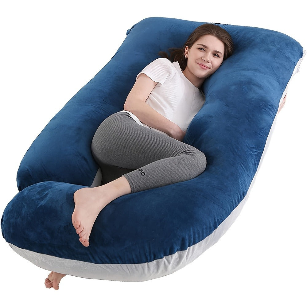 Maternity Pillow Full Body Pillow J-Shaped Pregnancy Pillow with Removable Cover Back Leg Tummy Support Multiple Styles & Sizes