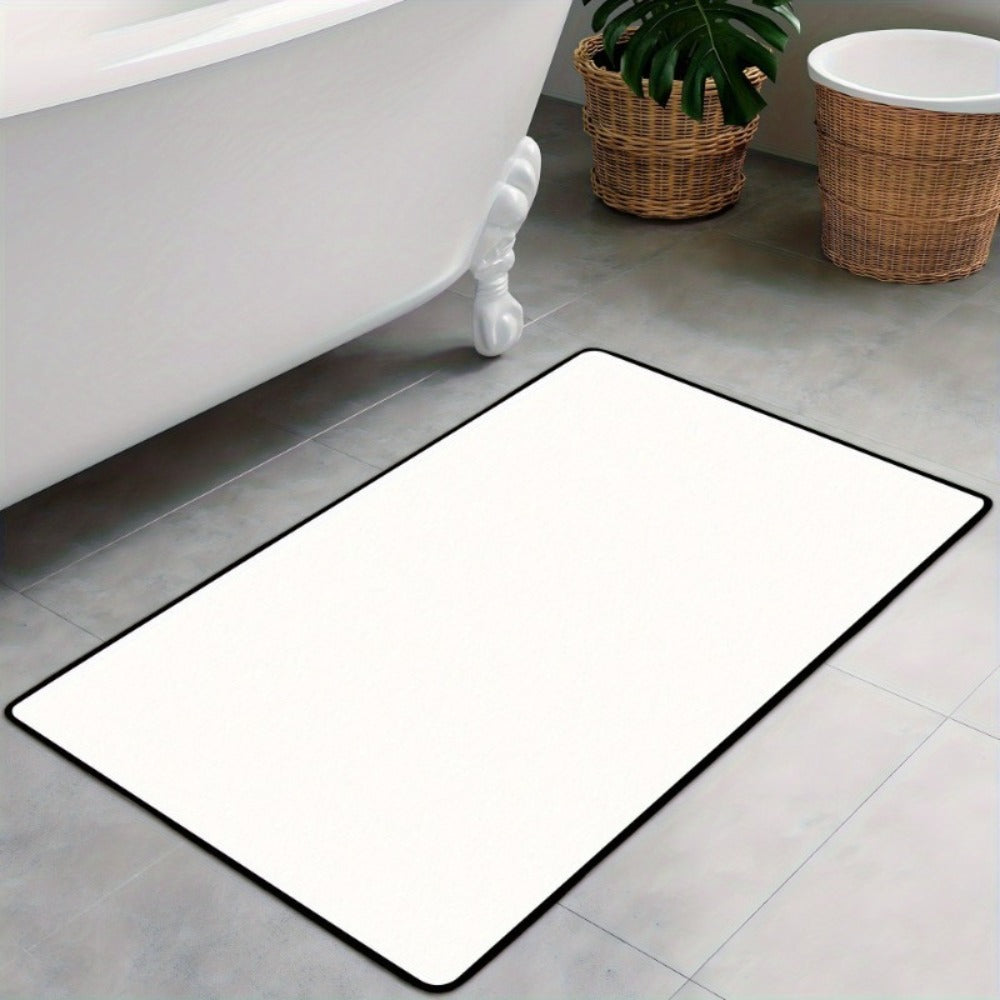 Diatomaceous Earth Bath Mat Mermaid Non-Slip Quick-Dry Absorbent Bathroom Rug Teal Ocean Design for Bathroom Kitchen Living Room