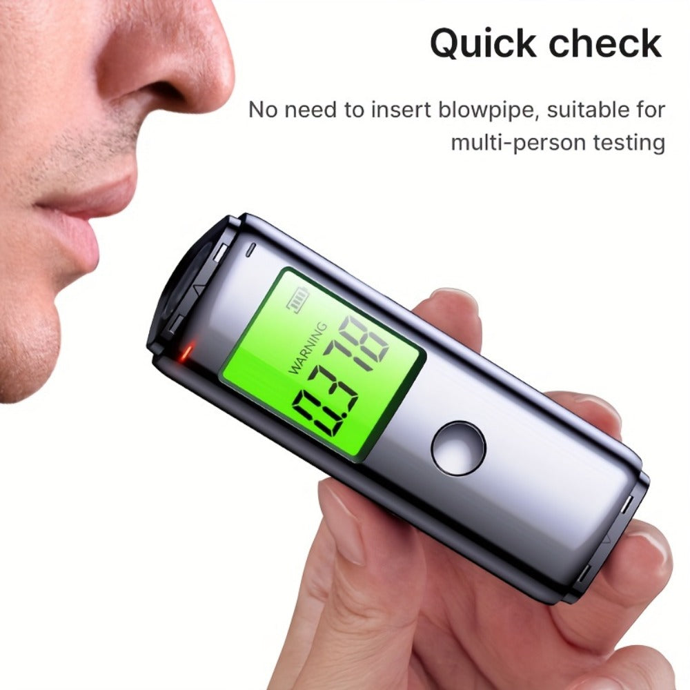 Breathalyzer Alcohol Tester 2-in-1 Rechargeable Dual Mode Blow Activated Digital BAC Tester for Personal Use Drunk Driving Prevention Portable Alcohol Meter