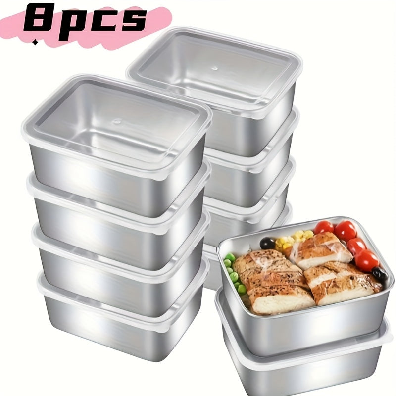 Stainless Steel Food Storage Containers with Lids Set - Meal Prep Lunch Box, Refrigerator & Kitchen Organizer, Outdoor Picnic Bento Box