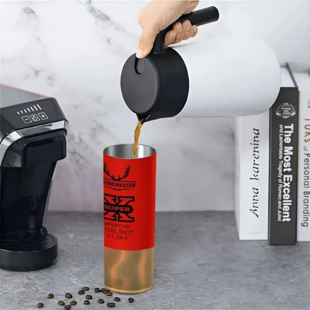 Hunting Tumbler 20oz Antler Bullet Graphic Stainless Steel Insulated Cup with Lid & Straw Travel Coffee Mug Hot Cold Drinks Gift for Men Birthday Father's Day