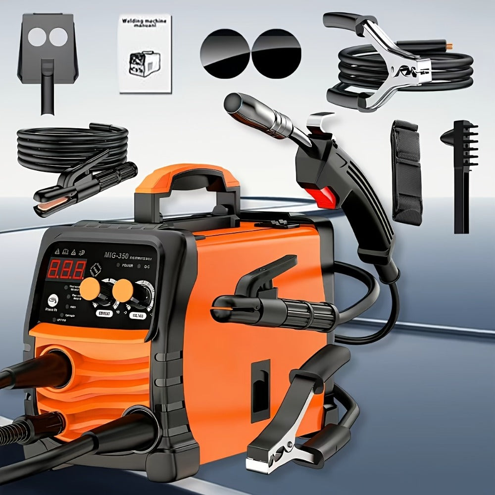 MIG Welder 3-in-1 Welding Machine 110V 105A Gasless MIG Stick ARC Portable Welder Kit with Rubber Case ¨C Complete Starter Set with Welding Wire Rods Mask Gloves for Beginners Home Industrial Repair