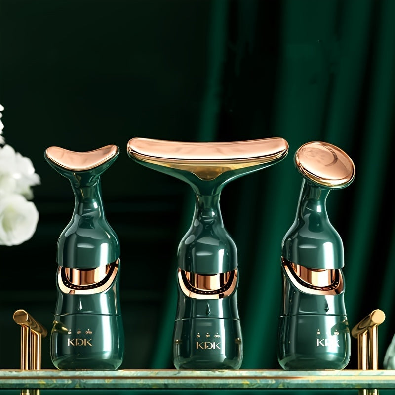 Facial Massager 3-in-1 with Interchangeable Heads for Face Neck Eyes