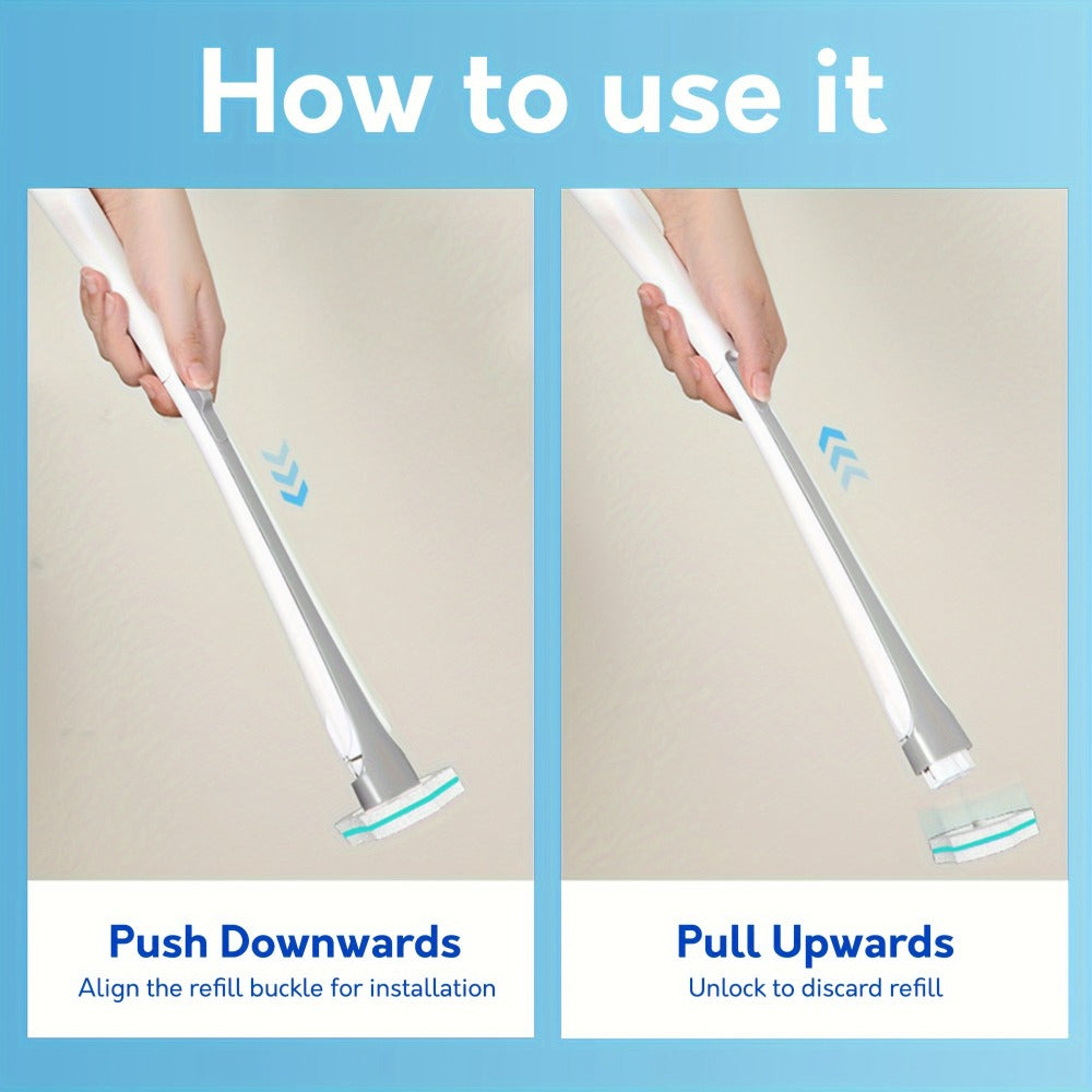 Disposable Toilet Brush Set with Refills & Holder - Wall Mounted or Floor Standing Toilet Cleaning System, 22/24/32 Replacement Heads, No-Touch Hygienic Bathroom Cleaner, Easy Bathroom Cleaning