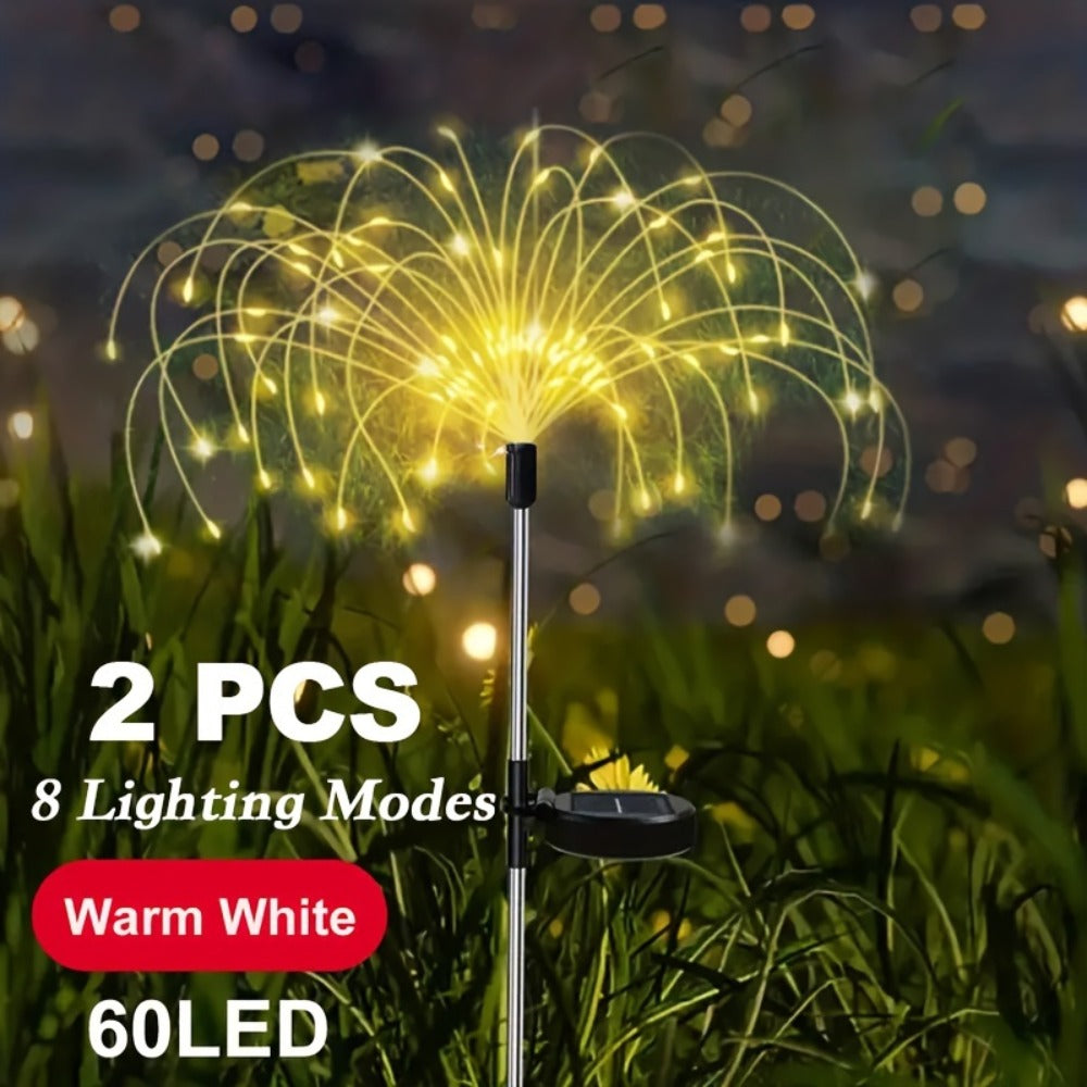 Solar Fireworks Lights Outdoor ¨C 60 to 420 LED Solar Garden Fairy Lights with 8 Modes, Waterproof Copper Wire Sparkler Lights for Garden, Patio, Yard, Pathway & Holiday Decoration