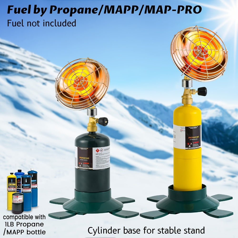 Portable Propane Heater 6200BTU Camping Outdoor - 1lb Propane Tank Holder with Control Valve, Compact Space Heater for Tent, Garage, Patio, Fishing & Indoor Use, Gas Tank Not Included