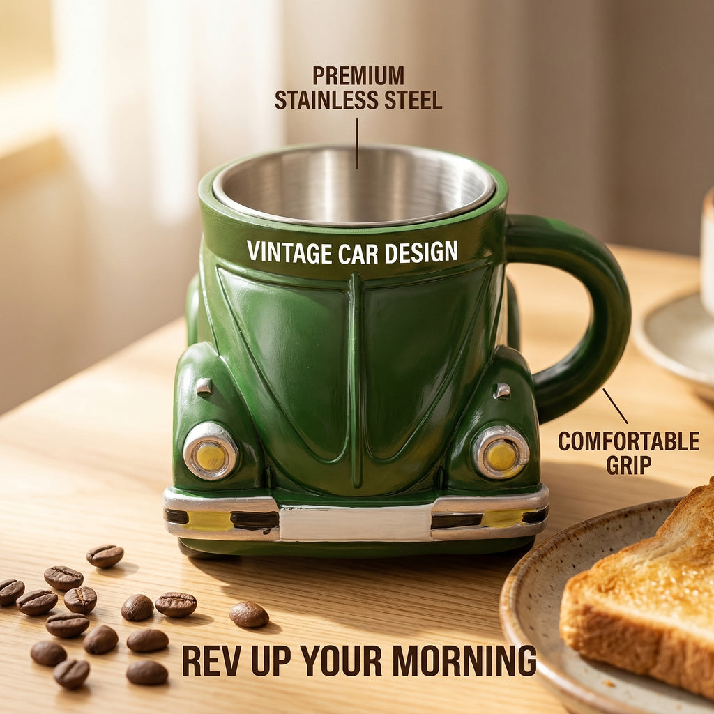 Sports Car Shape Coffee Mug ¨C Fun Novelty Car Shaped Drinking Cup Large Capacity ¨C Unique Tea Cup for Office & Home Decor ¨C Cool Birthday & Christmas Gift for Car Lovers ¨C 6 Colors