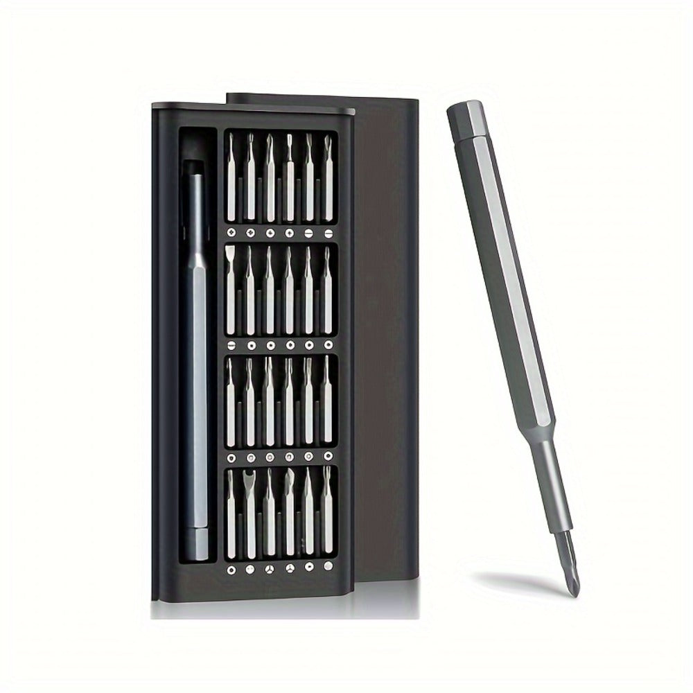 Precision Screwdriver Set 24-in-1 Multi-Functional Phone Tablet Laptop Repair Tool Kit Magnetic Bit Disassembly Removal Tools for Electronics Watch Glasses Computer DIY Repair Black Gray