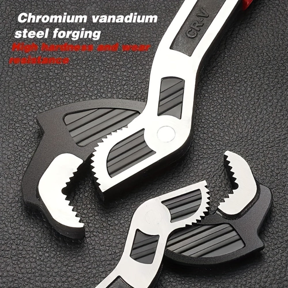 Adjustable Pipe Wrench Set 4pcs Heavy Duty Self-Locking - 6 8 10 12 Inch Chrome Vanadium Steel Non-Slip Grip for Plumbing Automotive Home Professional Use