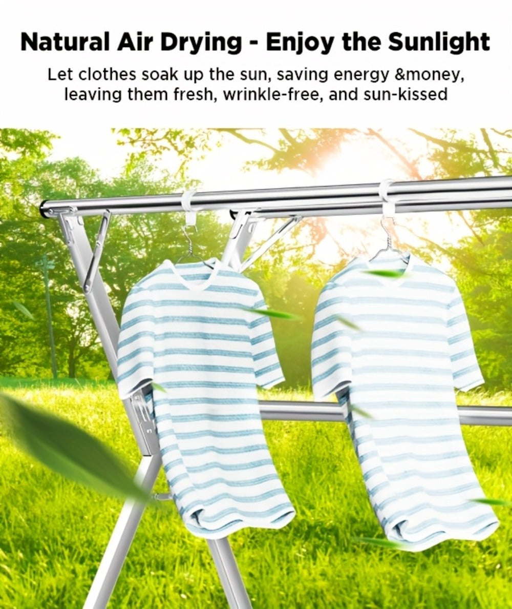 Stainless Steel Clothes Drying Rack Adjustable Retractable Foldable Indoor Outdoor Laundry Rack Heavy Duty