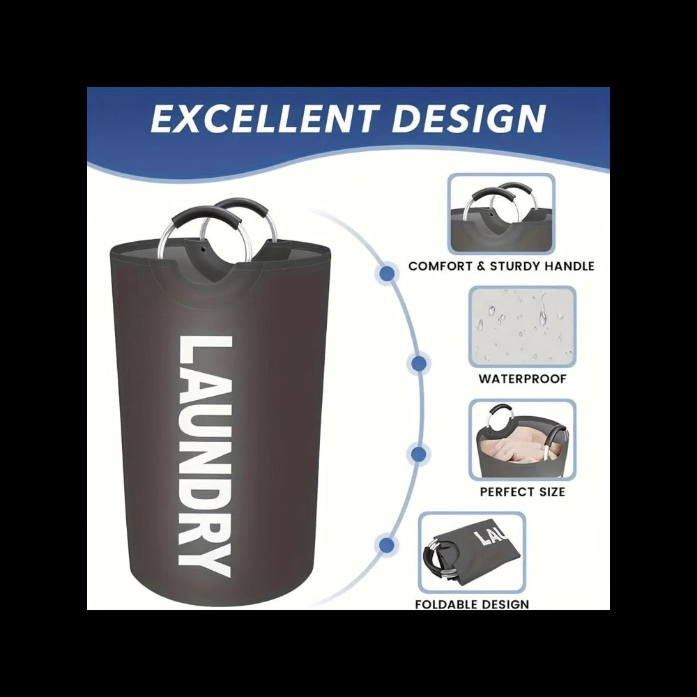 Laundry Basket 2pcs Large Foldable 25.1 Gallon, Collapsible Elevated Hamper with Half-Ring Handles for Bedroom, Bathroom & Laundry Room, Multiple Color Options
