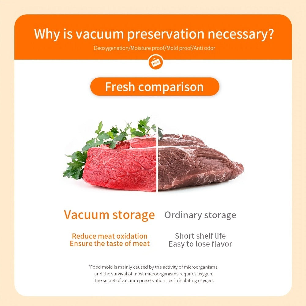 Vacuum Sealer Machine with 10 Reusable Bags ¨C Handheld Food Vacuum Sealer Kit, BPA-Free Seal Bags, Portable Meal Saver for Sous Vide & Freezer Storage