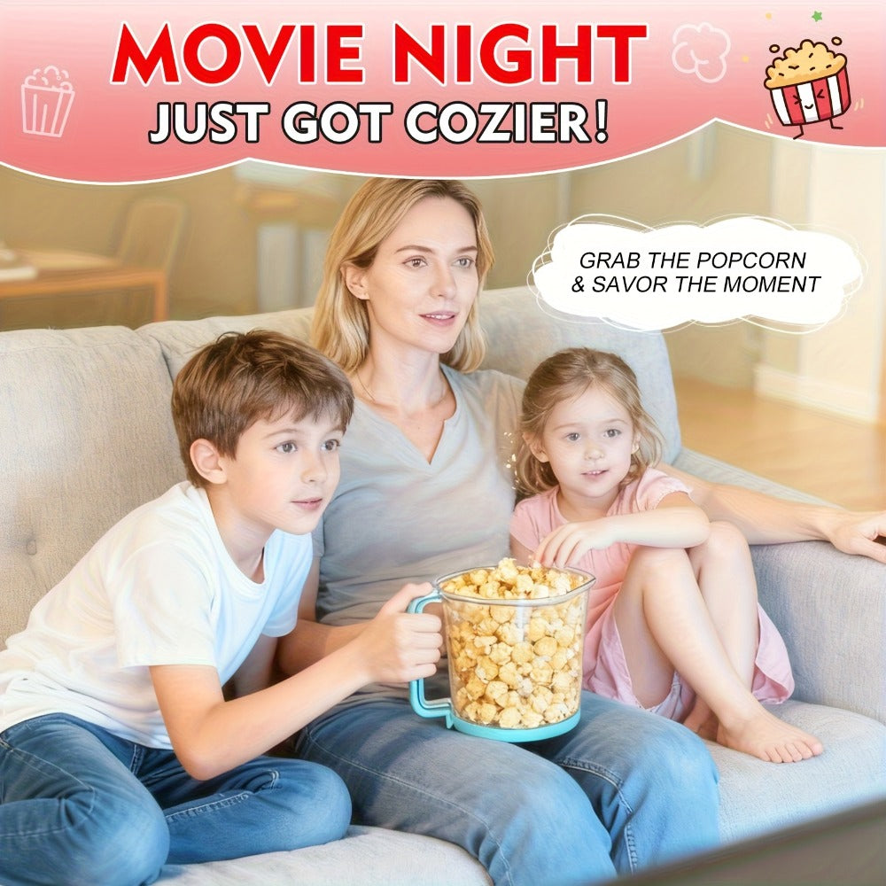 Oil-Free Popcorn Maker Hot Air Popcorn Machine 2-Minute Quick Popping 95% Pop Rate Built-In Serving Bowl Stackable Storage Hidden Cord Family Kitchen Gift