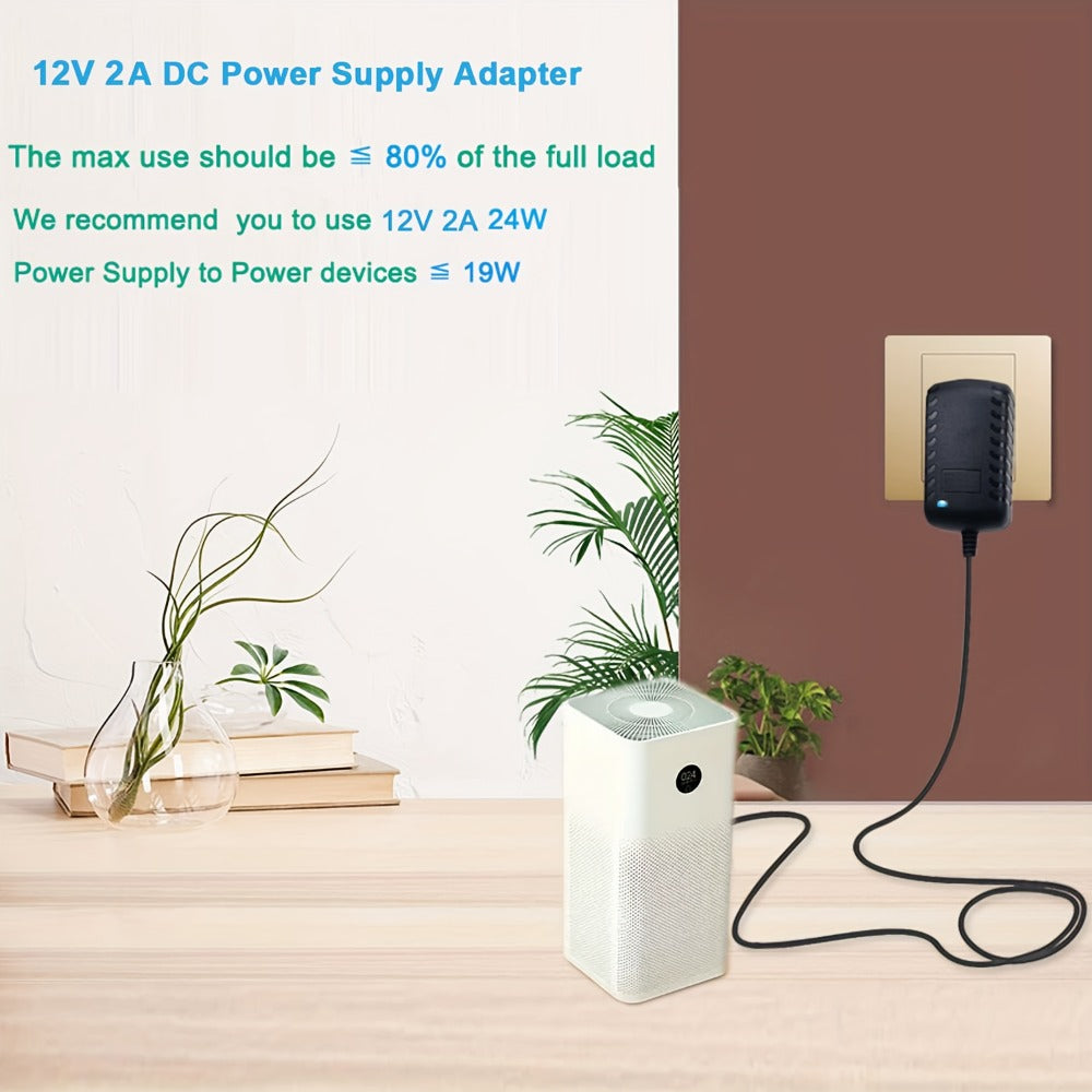 12V 2A AC DC Power Supply Adapter 11-in-1 with 10 Tips 100-240V 50-60Hz Universal DC Transformer for LED Light CCTV Camera Router BT Speaker GPS Webcam 4.9ft Cord