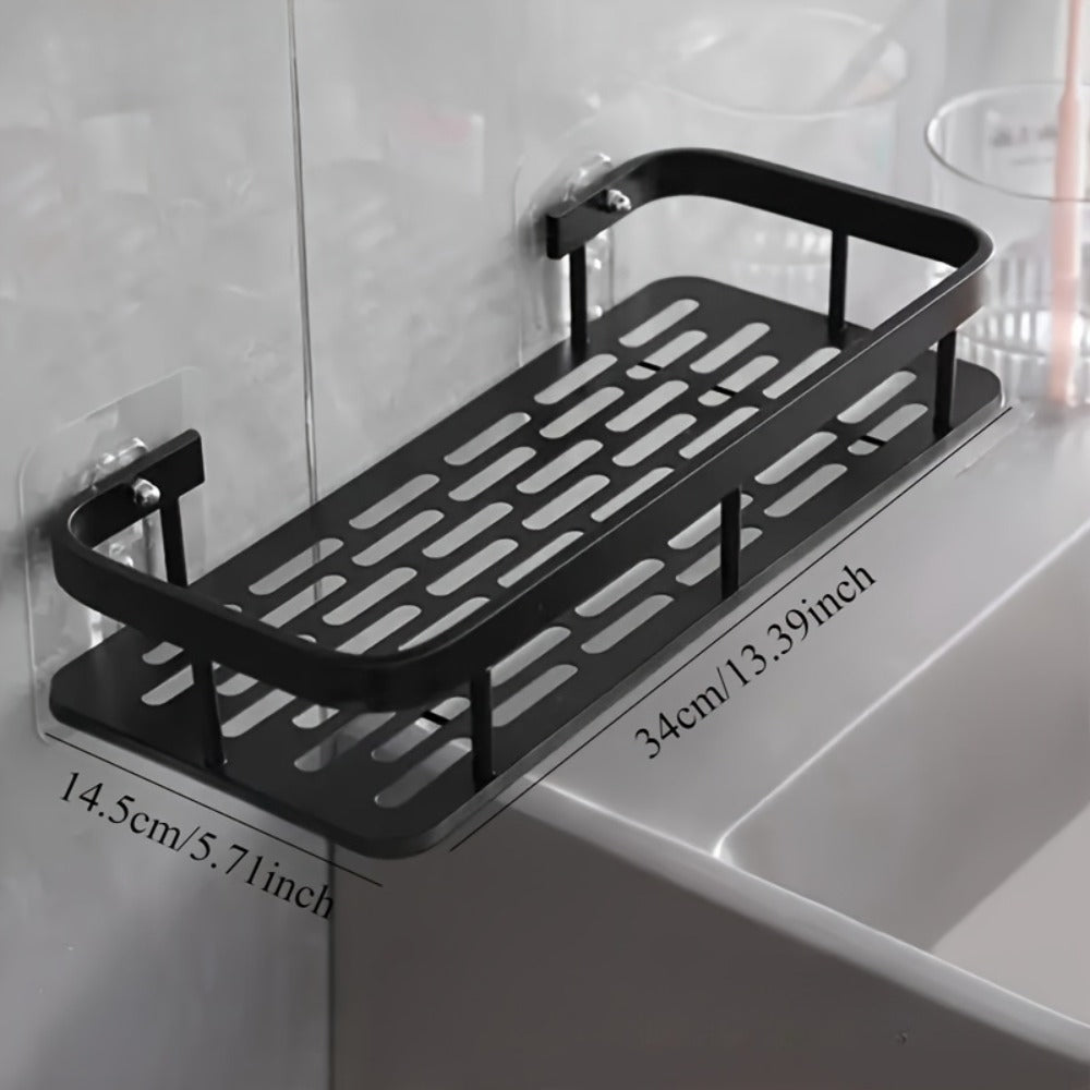 Shower Caddy Wall Mounted Stainless Steel 2-Pack - Rust-Resistant 2-Tier Bathroom Shelf Organizer, Corner Storage Rack for Shower Bathtub Accessories, Space-Saving Bathroom Caddy - Black & Silver