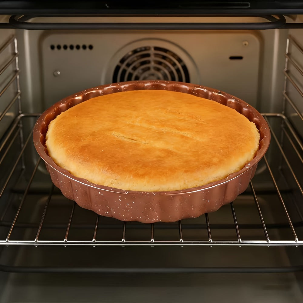 Round Non-Stick Cake Mold Baking Pan Carbon Steel Easy Release Home Baking Tool for Layer Cakes Cheesecake Sponge Chiffon Birthday Cake Golden Deep Gray
