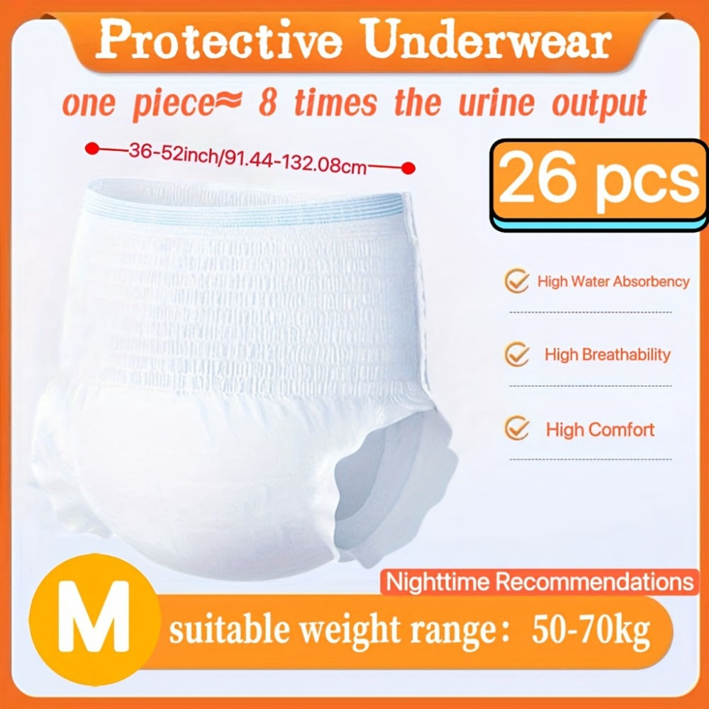 Disposable Incontinence Underwear for Seniors ¨C High Absorbency Leak-Proof Pull-On Briefs, Ultra-Thin Breathable Soft Cotton for Men & Women, Home Care & Overnight Use