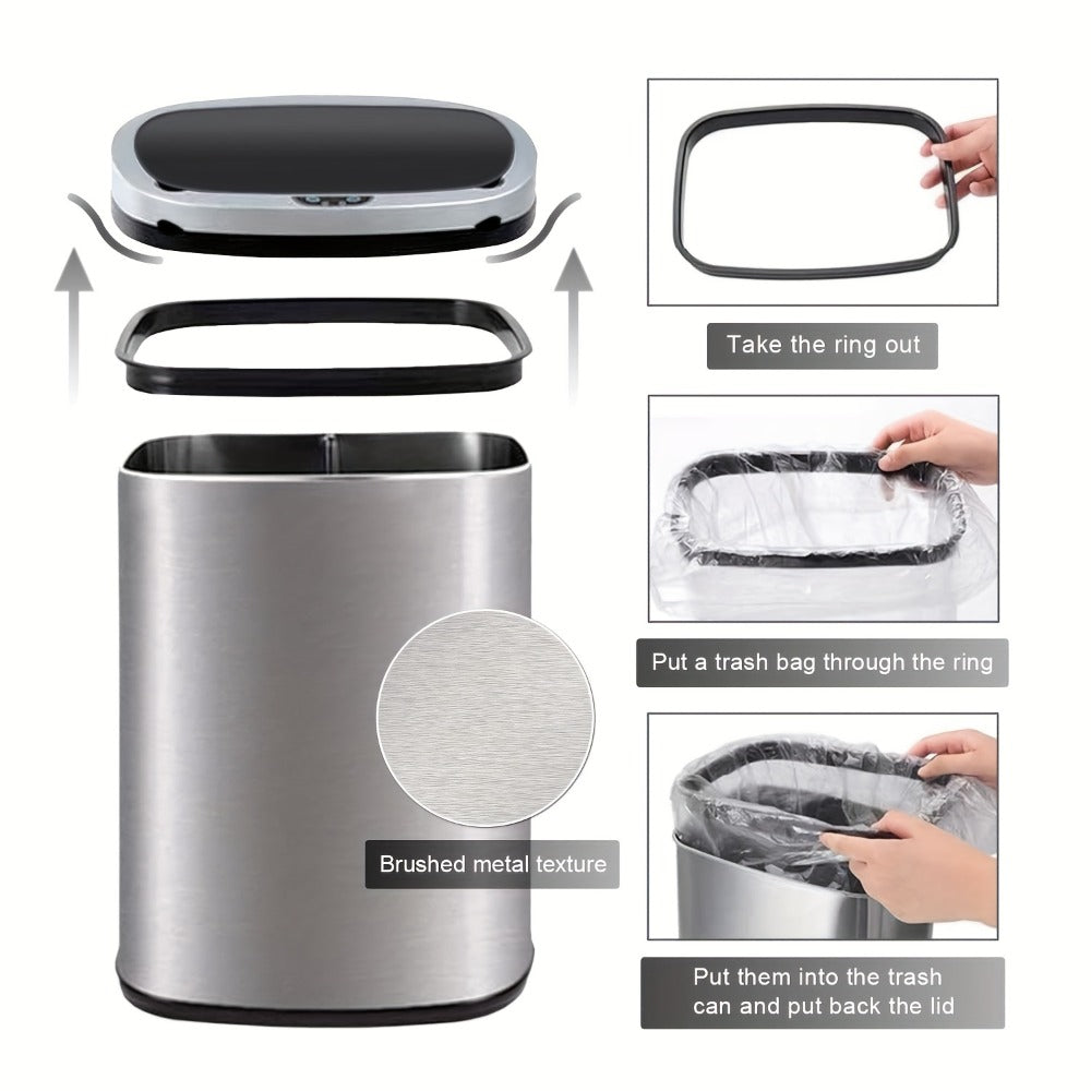Touchless Motion Sensor Trash Can 13 Gallon 50L ¨C Automatic Kitchen Garbage Can for Home Office Bedroom Living Room