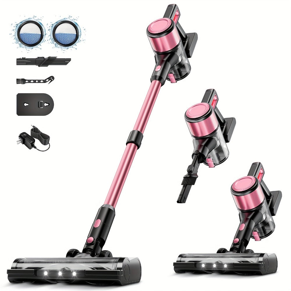 Cordless Stick Vacuum Cleaner 60Kpa 55-Min Runtime - Anti-Tangle Lightweight Handheld Vacuum for Hardwood Floor Carpet Pet Hair Corded Cordless 2200mAh Battery