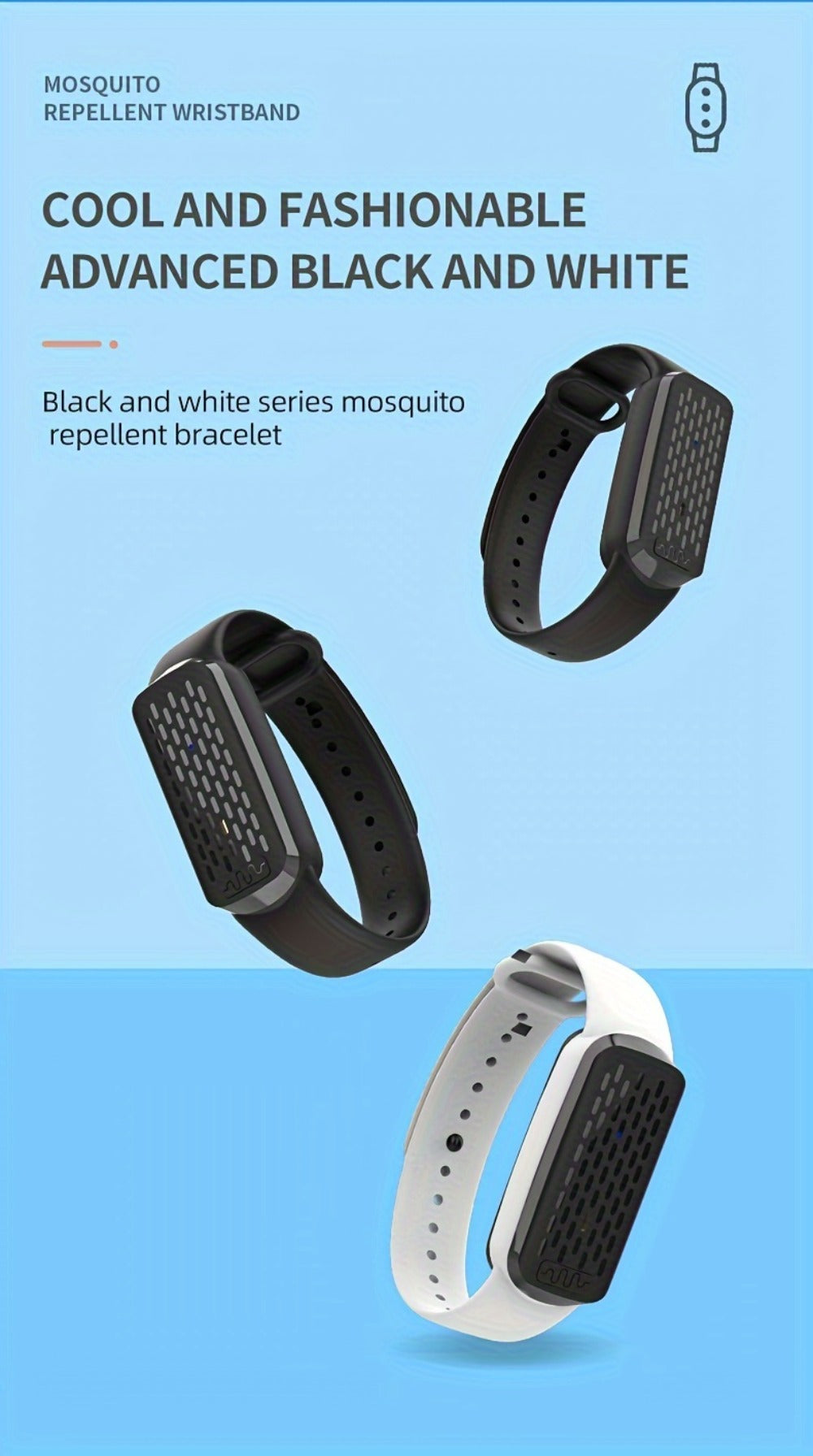 Ultrasonic Mosquito Repellent Bracelet 3-Pack ¨C USB Rechargeable Intelligent Bug Repellent Wristband for Camping, Outdoor, Hiking & Travel, Waterproof Mosquito Control Bracelet for Adults & Kids