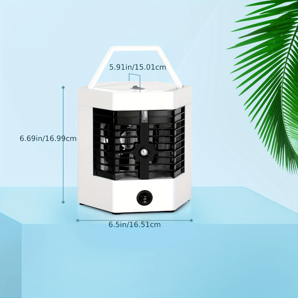 Portable Ice Cooler Fan | Mini Personal Air Conditioner with Water Ice Cooling, Anti-Leak Design & Replaceable Filter, Compact Desktop Cooler for Bedroom, Office, Camping & Tent Use ¨C Fast Cooling