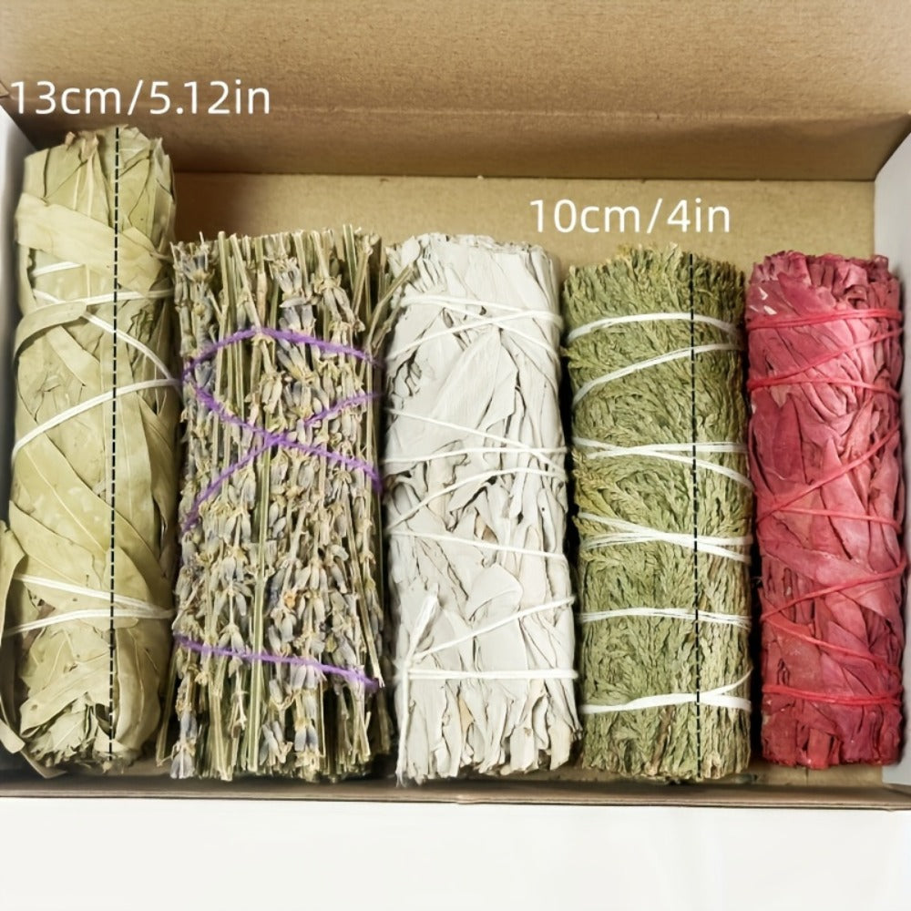 Aromatherapy Incense Sticks Kit ¨C White Sage, Cedarwood, Dragon's Blood, Eucalyptus & Lavender | Spiritual Cleansing Gift Set for Meditation, Yoga, Energy Cleansing, Christmas & Holiday Gifting