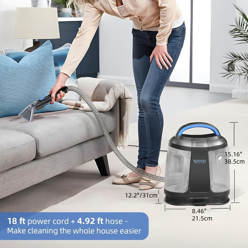 Portable Carpet Spot Cleaner 450W 12.5Kpa Upholstery Stain Remover Machine 42oz Tank 4.92ft Hose with Cleaning Solution for Pets Area Rugs Couch Stairs Auto Interior
