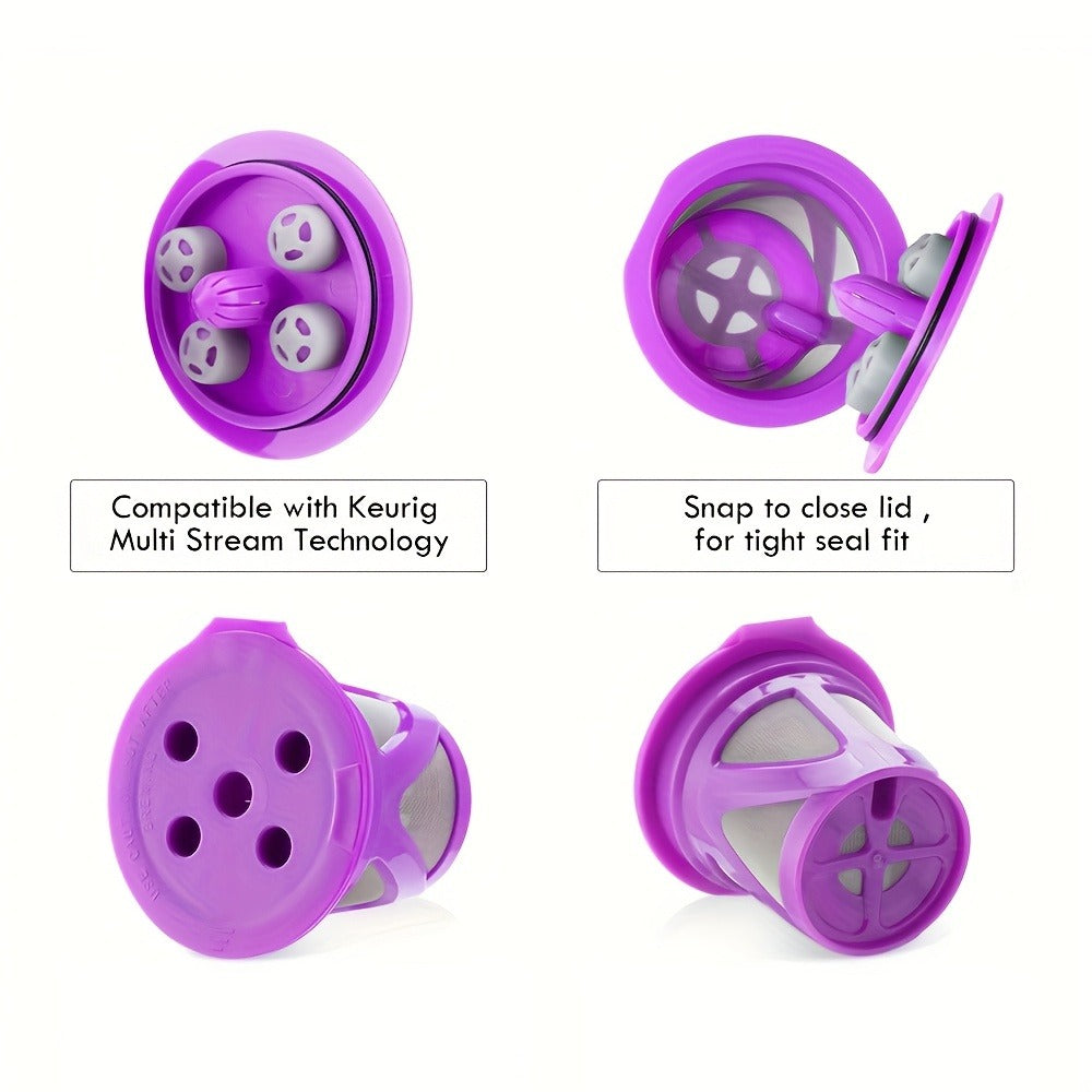 Reusable K-Cup Coffee Pods Set of 6 ¨C Refillable Coffee Filters Compatible with Keurig K-Supreme & K-Supreme Plus, Use Your Own Ground Coffee, Eco-Friendly & BPA-Free ¨C Black, Purple, Mixed