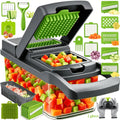 Vegetable Chopper 18-in-1 Multifunctional Food Chopper & Mandoline Slicer with Container ¨C Onion Dicer, Adjustable Cutter for Kitchen Meal Prep, Gray
