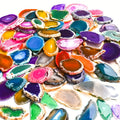 Natural Agate Slices Pendants 20pcs - Mixed Colors Polished Stone Drilled Beads for Jewelry Making, Wind Chime & DIY Crafts