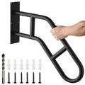 Stair Handrail Outdoor Anti-Slip Wall Mounted for 1-3 Steps ¨C U-Shaped Carbon Steel Grab Bar, 600 lb Capacity, Rust-Resistant, for Porch, Garden, Bathroom ¨C Safe for Elderly, Kids, Disabled & Pregnant
