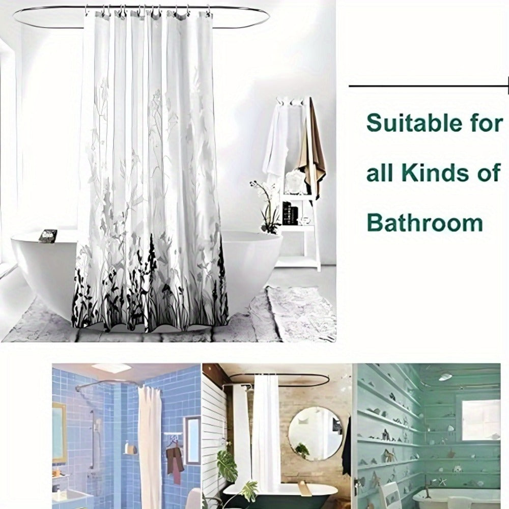 Lighthouse Shower Curtain Set with Ocean View Pattern ¨C Nautical Bathroom Decor with Non-Slip Mat, Toilet Seat Cover & 12 Hooks for Apartment Hotel