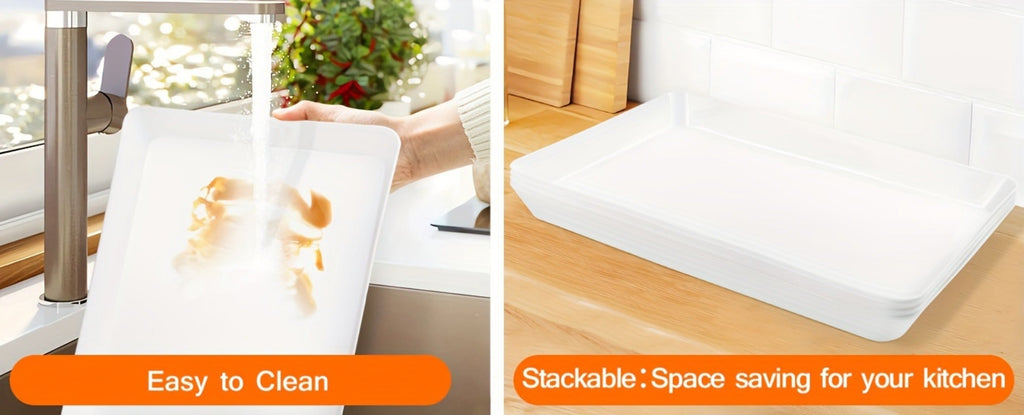 Serving Tray Set of 4 ¨C Reusable Plastic Platters for Fruit, Cookies, Dessert & Snacks | Kitchen Party Organizer