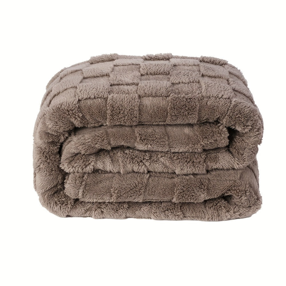 Quilted Flannel Throw Blanket ¨C 180-200gsm Soft Warm All-Season Bed Cover, 17 Patterns, Rhinestone & Checker Designs, 2 Sizes