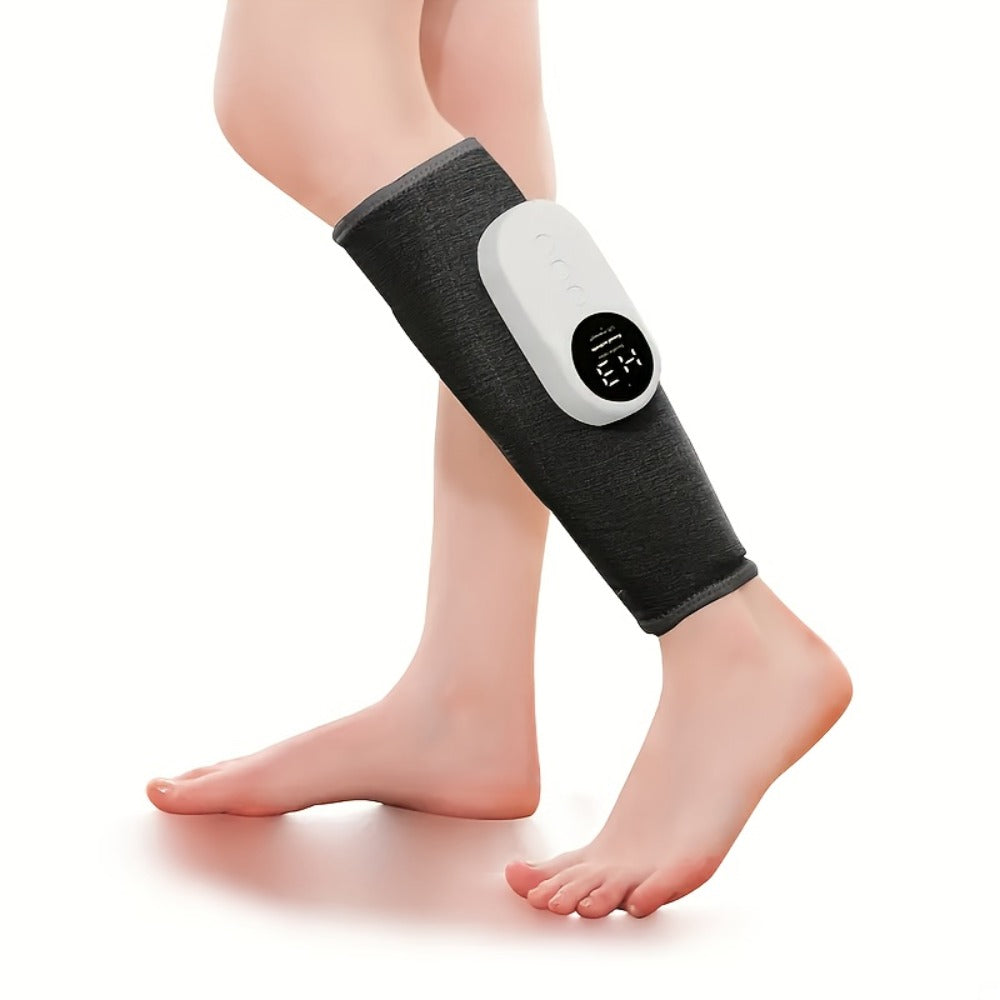 Compression Leg Massager Rechargeable - 2000mAh USB Portable Calf Thigh Knee Massager with 3 Intensity Levels 3 Temperature Settings for Circulation Pain Relief Recovery Holiday Gift Grey