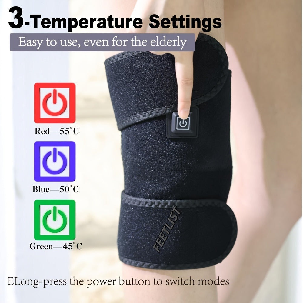 Knee Massager with Heat ¨C 3-Level Heating Pad for Knee Pain Relief, Joint & Muscle Warmth, Anti-Slip Breathable Knee Brace for Men & Women