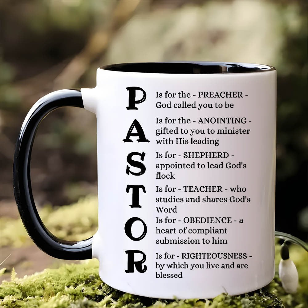 Pastor Appreciation Ceramic Mug 11oz - Insulated Coffee Cup for Hot & Cold Drinks, Dishwasher Safe, Funny Pastor Definition Gift for Him Her, Birthday Christmas Valentine Easter Present