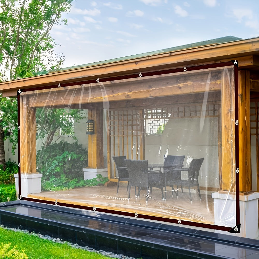 Clear Waterproof Tarp Heavy Duty Thickened Outdoor Cover with Sealed Edges, Transparent Rain Tarp for Patio, Porch Awning, Chicken Coop, Camping & Greenhouse, Multiple Sizes Available